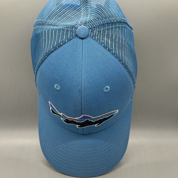 Patagonia Fitz Roy Trout Skipper Blue Trucker Hat - Rare Spring ‘15 NOT LOW PRO - Picture 6 of 7